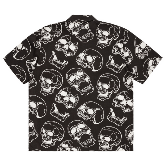DC SHOES - Camicia Fracture SS Button Up - black skully print
