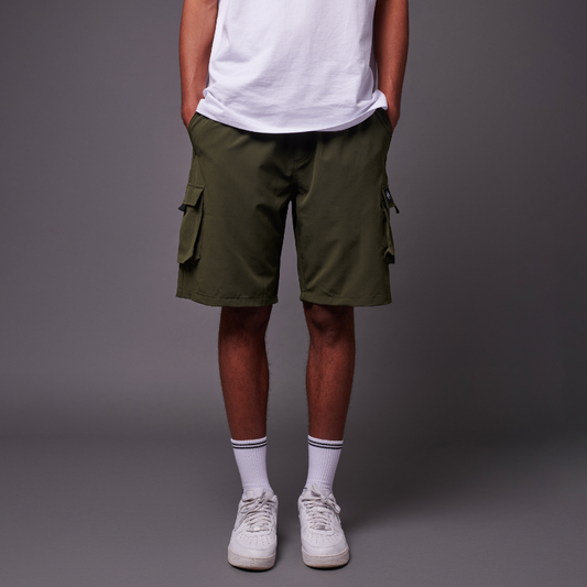DOLLY NOIRE - Techno Cargo Shorts Forest Night