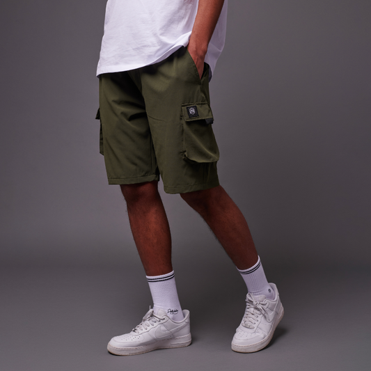 DOLLY NOIRE - Techno Cargo Shorts Forest Night