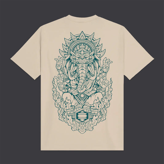 DOLLY NOIRE - Ganesha Outline Tee Beige