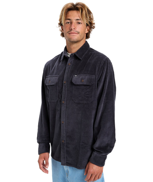 QUIKSILVER - QS Camicia  Venture Cord - india ink