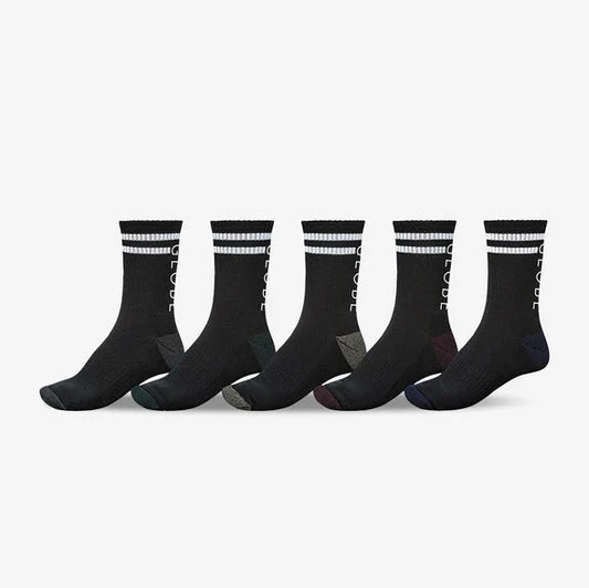 GLOBE - Carter Crew Sock 5 Pack - Black/Assorted