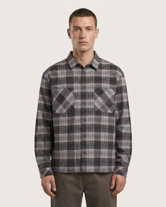 Karl Kani - Kani Jeans Check Flannel Oversized Shirt black/dark grey/white