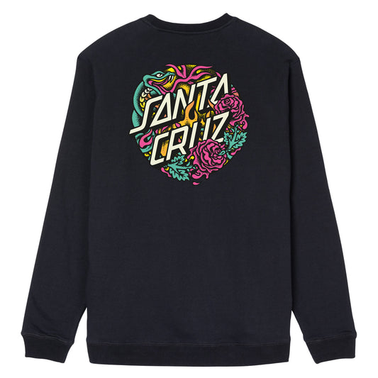 SANTA CRUZ - Dressen Rose Two Crewneck - Black