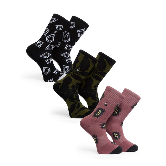 Volcom PRINT MIXER SOCK 3PK MULTI