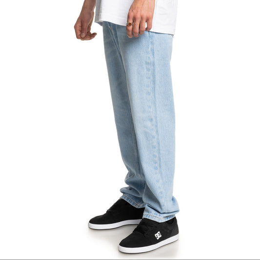 DC SHOES - Jeans Worker Straight Denim RIL - indigo light