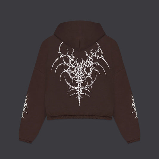 DOLLY NOIRE - The Guardian Boxy Hoodie Coffee Bean