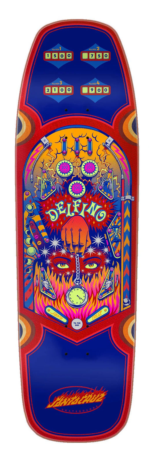 Santa Cruz Delfino Pinball Pro Shaped Deck 9.14"