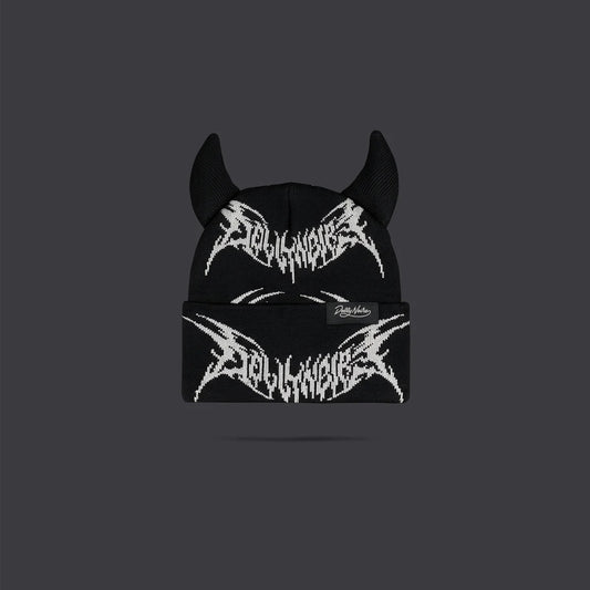 Dolly Noire Devil Beanieclava Black / White