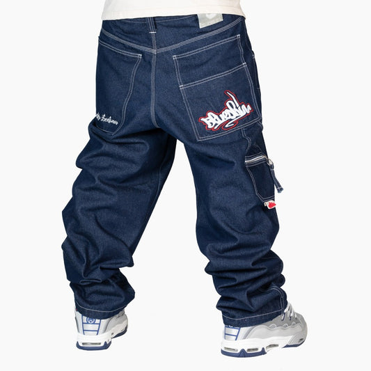 Blueskin - Pantaloni Baggy WAREKO - L - DNMB 001 RINSE | Denim Blue