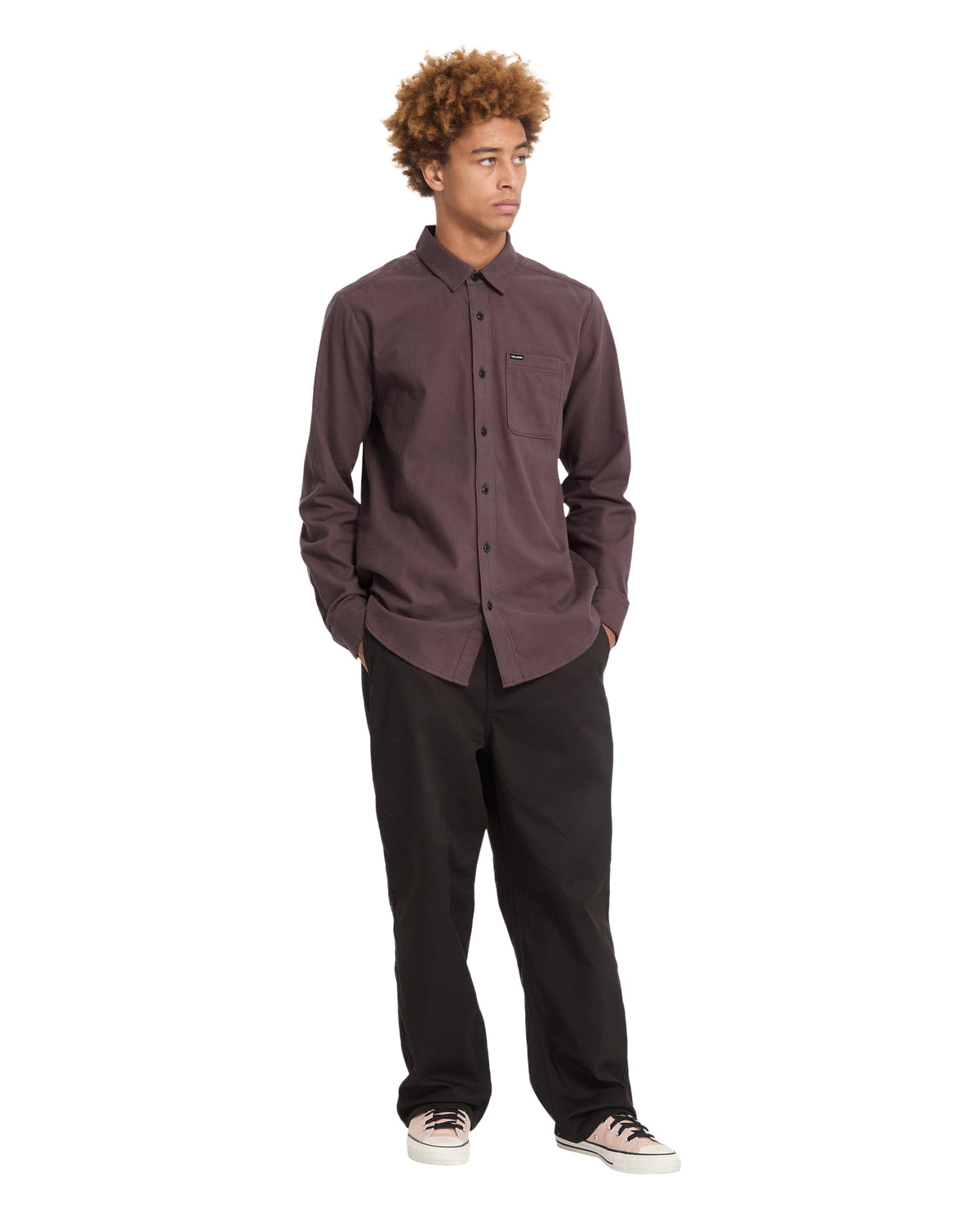 VOLCOM - CADEN SOLID SHIRT - RAISIN