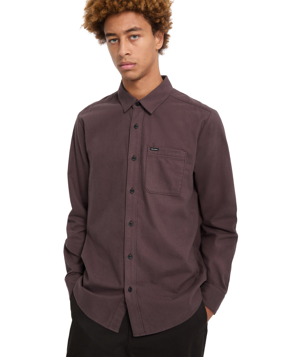 VOLCOM - CADEN SOLID SHIRT - RAISIN