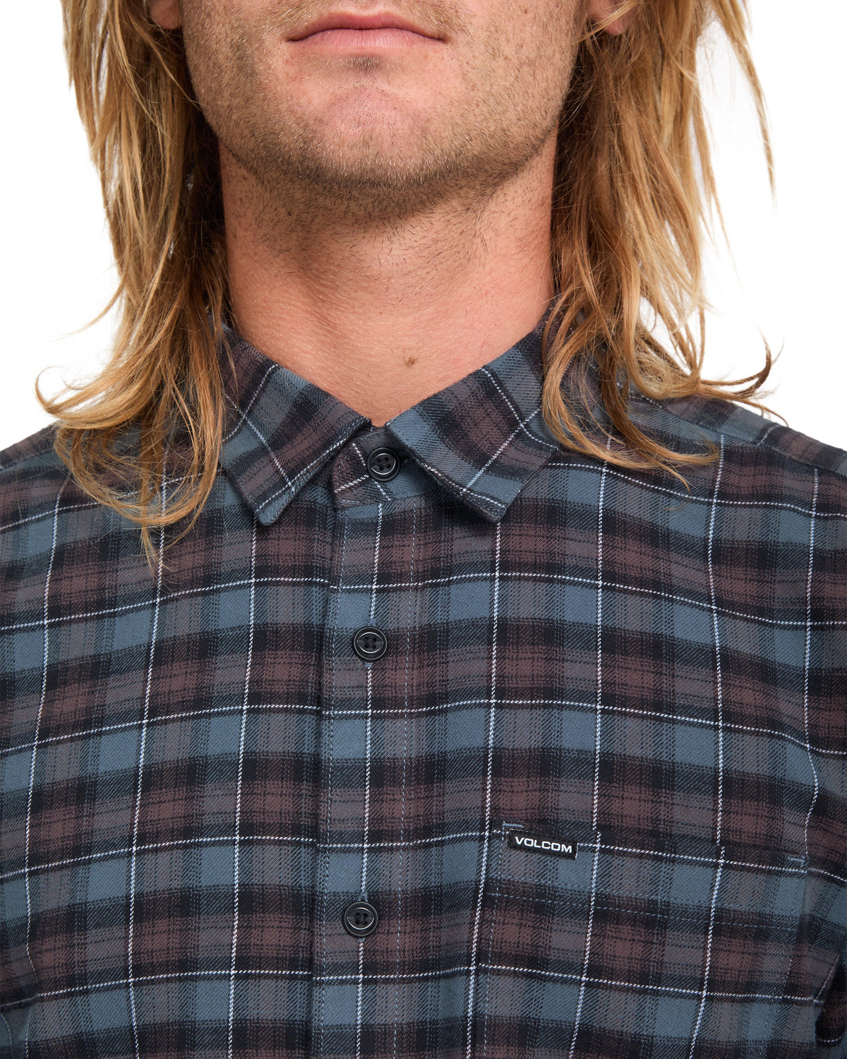 VOLCOM - CADEN PLAID SHIRT - RAISIN