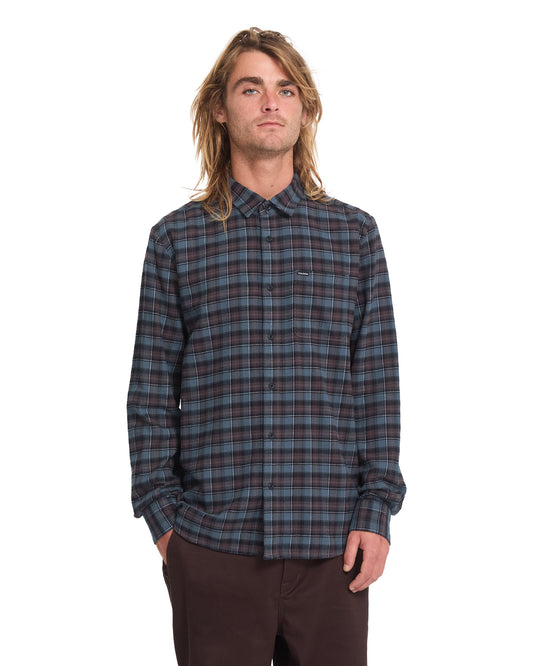 VOLCOM - CADEN PLAID SHIRT - RAISIN