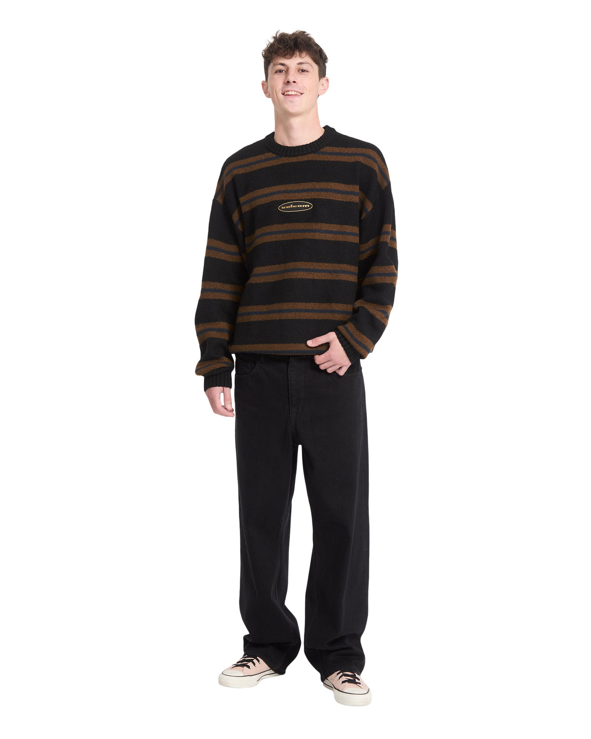 VOLCOM - STRIPERSTAND SWEATER - BLACK
