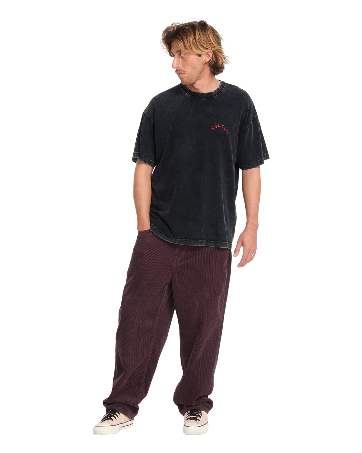 VOLCOM - WRONG ANGEL T-SHIRT - LIGHT ACID BLACK