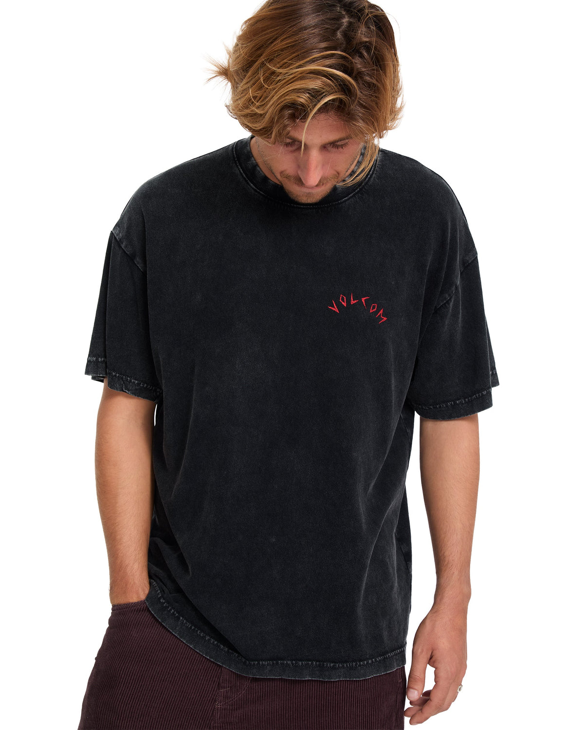 VOLCOM - WRONG ANGEL T-SHIRT - LIGHT ACID BLACK