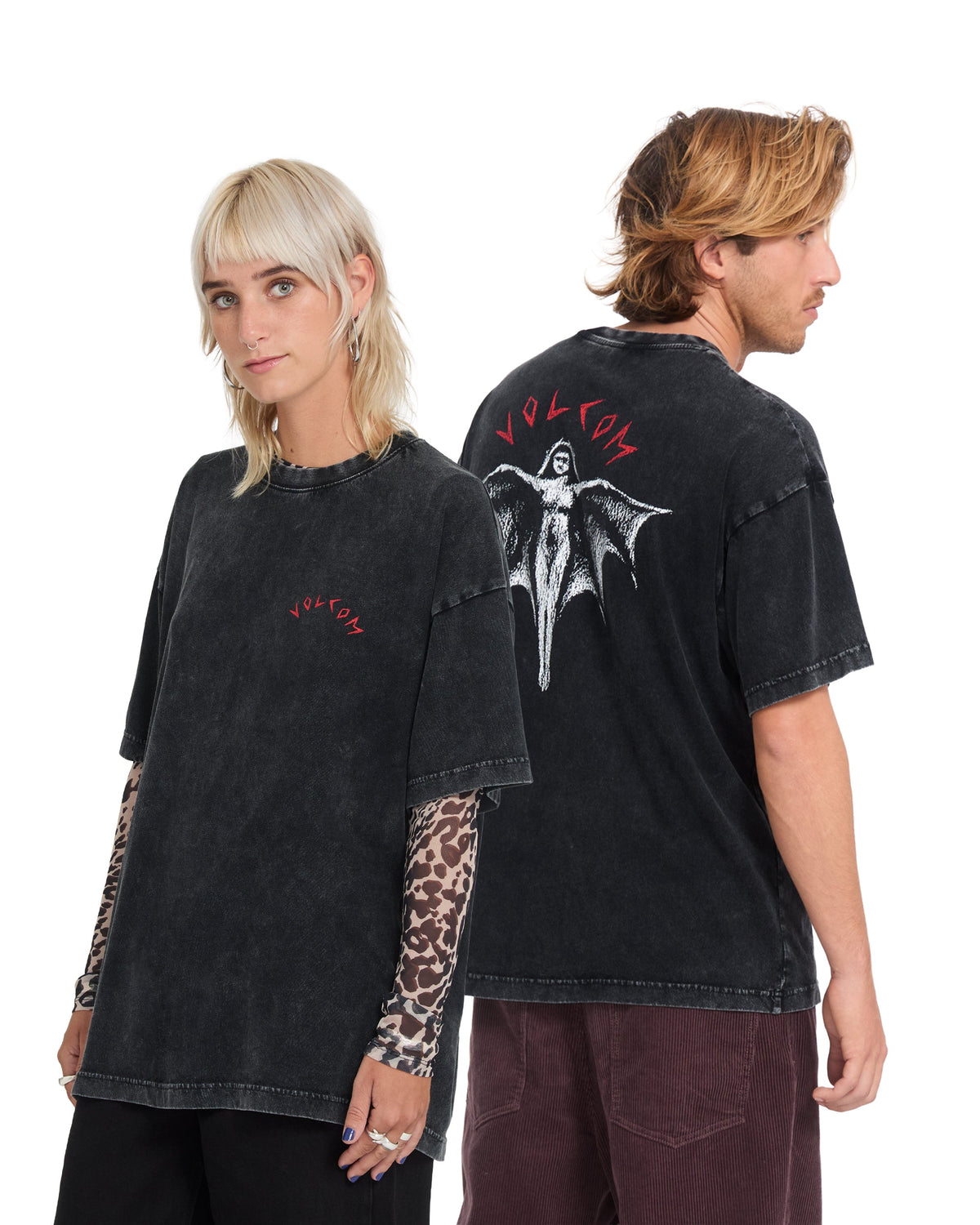 VOLCOM - WRONG ANGEL T-SHIRT - LIGHT ACID BLACK