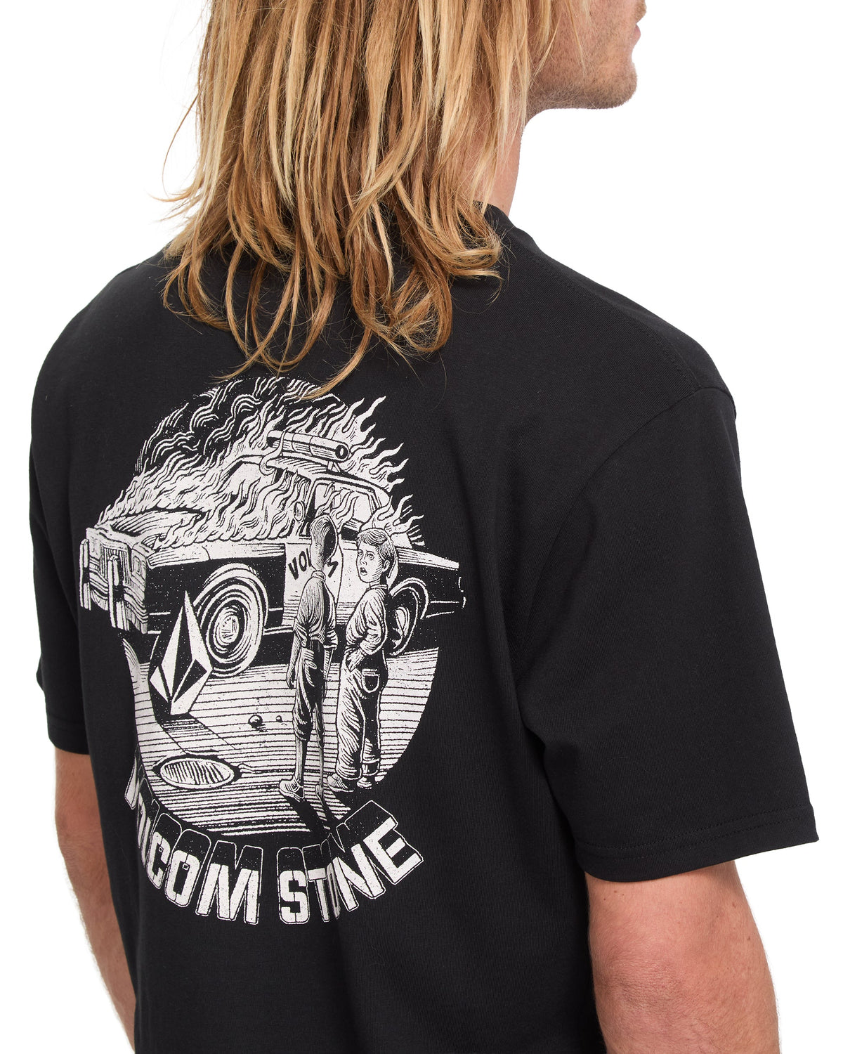 VOLCOM - FIRECAR T-SHIRT - BLACK