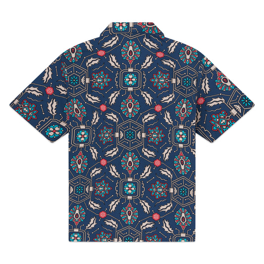 DOLLY NOIRE - Tapestry Bowling Shirt Blue