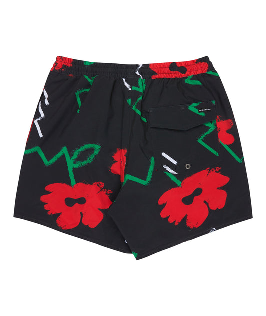 Quiksilver - Volley Stretch Printed Volley 16 - black street floral