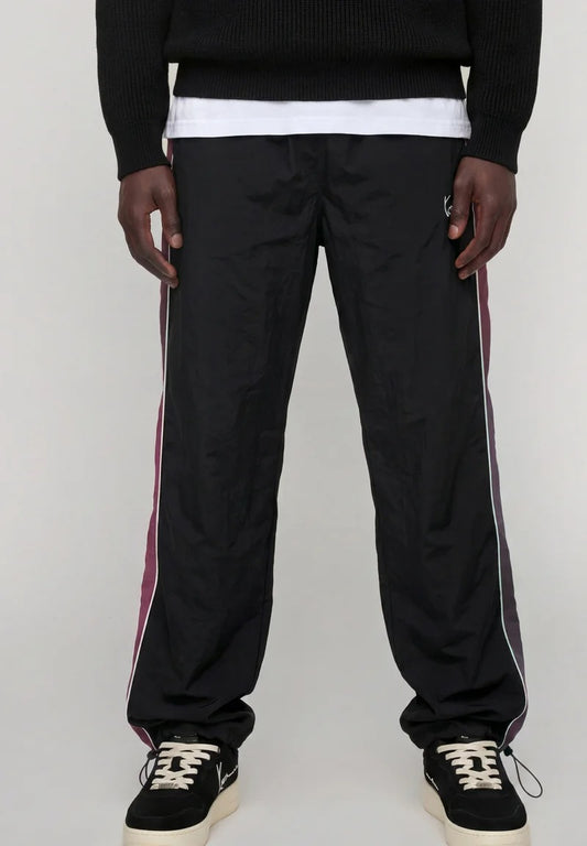 Karl Kani Signature Sidestripe Baggy Trackpants black/berry