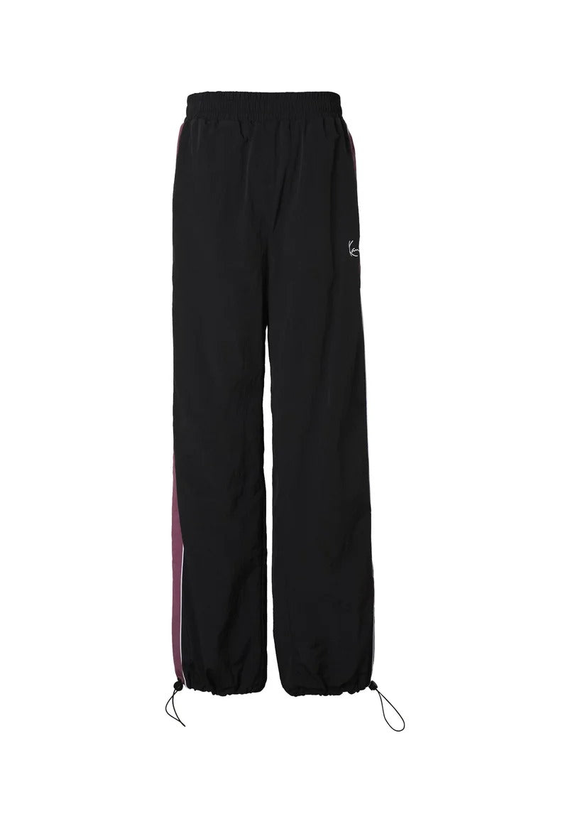 Karl Kani Signature Sidestripe Baggy Trackpants black/berry dettaglio