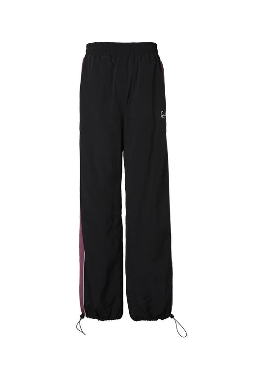 Karl Kani Signature Sidestripe Baggy Trackpants black/berry dettaglio