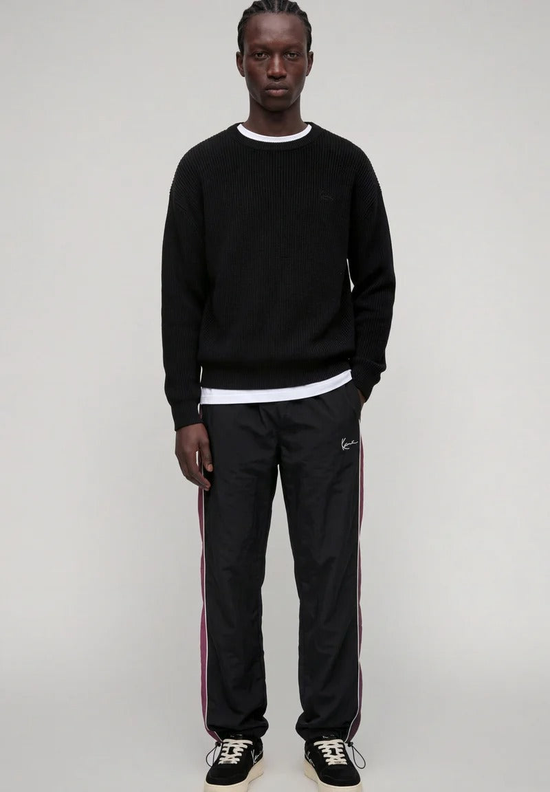 Karl Kani Signature Sidestripe Baggy Trackpants black/berry dettaglio