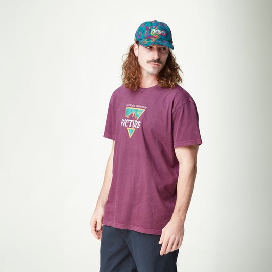 PICTURE CLOTHINGS - POENY TEE - Purple Wine Washed