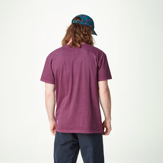 PICTURE CLOTHINGS - POENY TEE - Purple Wine Washed