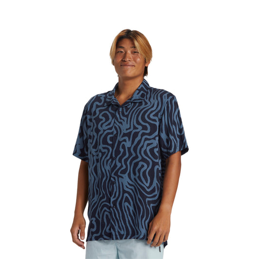 QUIKSILVER - Camicia Pool Party Casual SS - dark navy aop best mix ss
