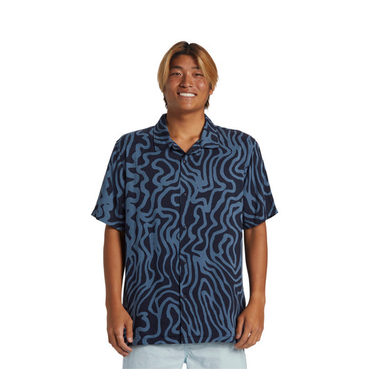 QUIKSILVER - Camicia Pool Party Casual SS - dark navy aop best mix ss