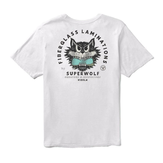 VISSLA - Super Wolf Premium PKT Tee-WHT