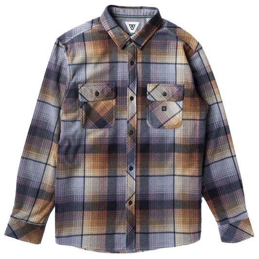 VISSLA - Eco-Zy Polar Long Sleeve Button-Up Flannel Shirt BLK