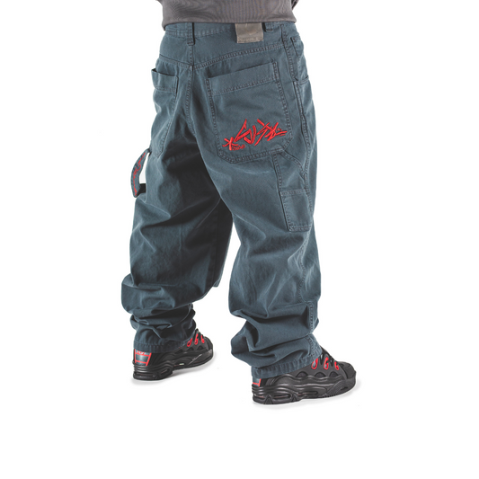 BLUESKIN - jeans baggy hip hop LOGO RED-L - CNVS 00G