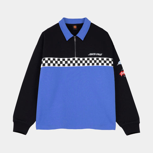 SANTA CRUZ PODIUM 1/4 ZIP CREW - BLACK/SAPPHIRE