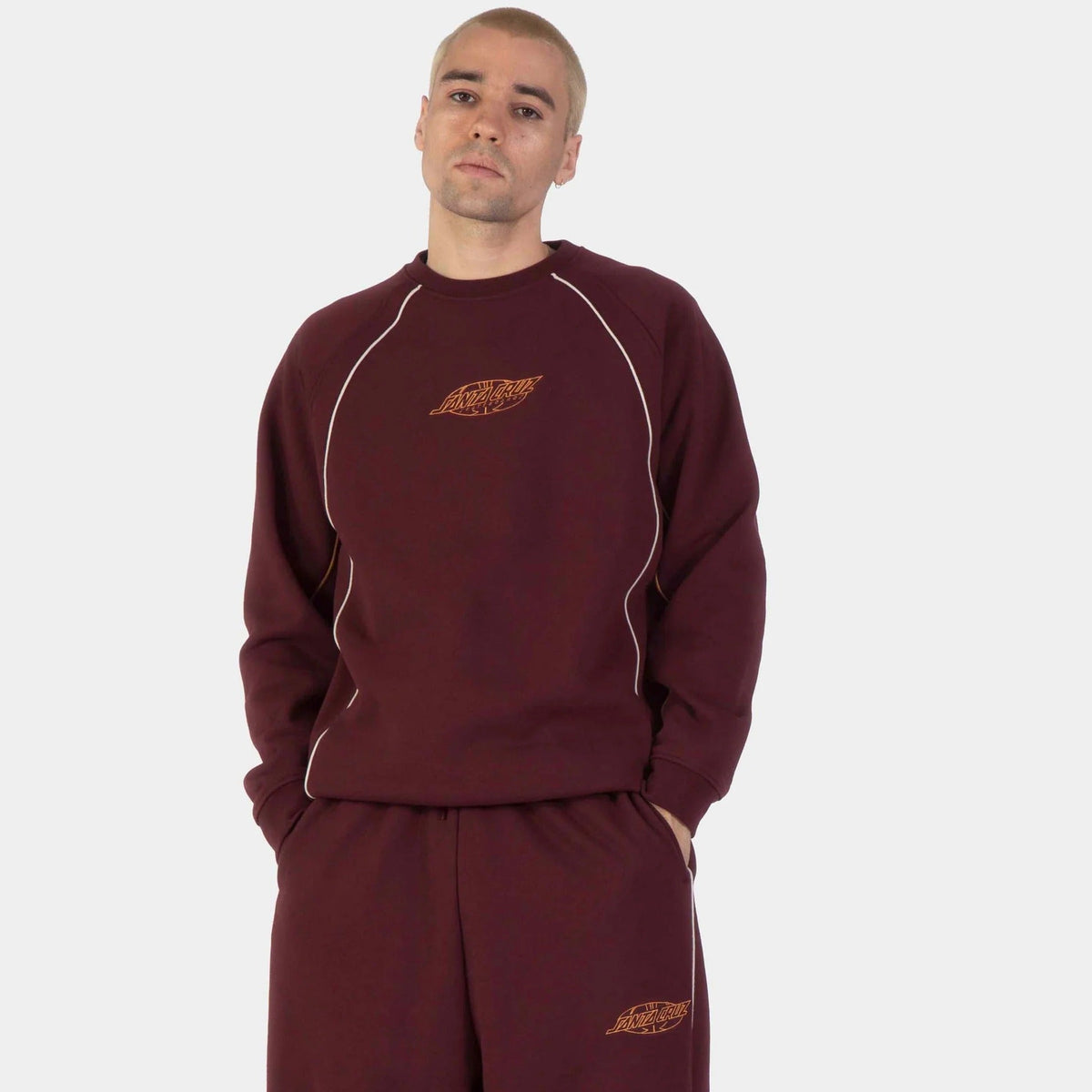 Santa Cruz Pinstripe Crew - Dark Plum
