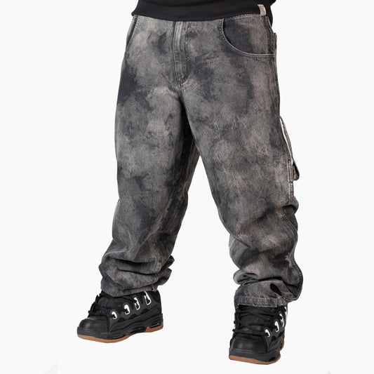 Blueskin - Pantaloni Baggy R.BIANCO - L - BLAK LF6582 SPUGNATO | Denim Nero