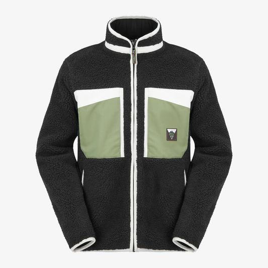 PICTURE CLOTHING PMBTON ZIP HOODIE - BLACK / OLIVINE