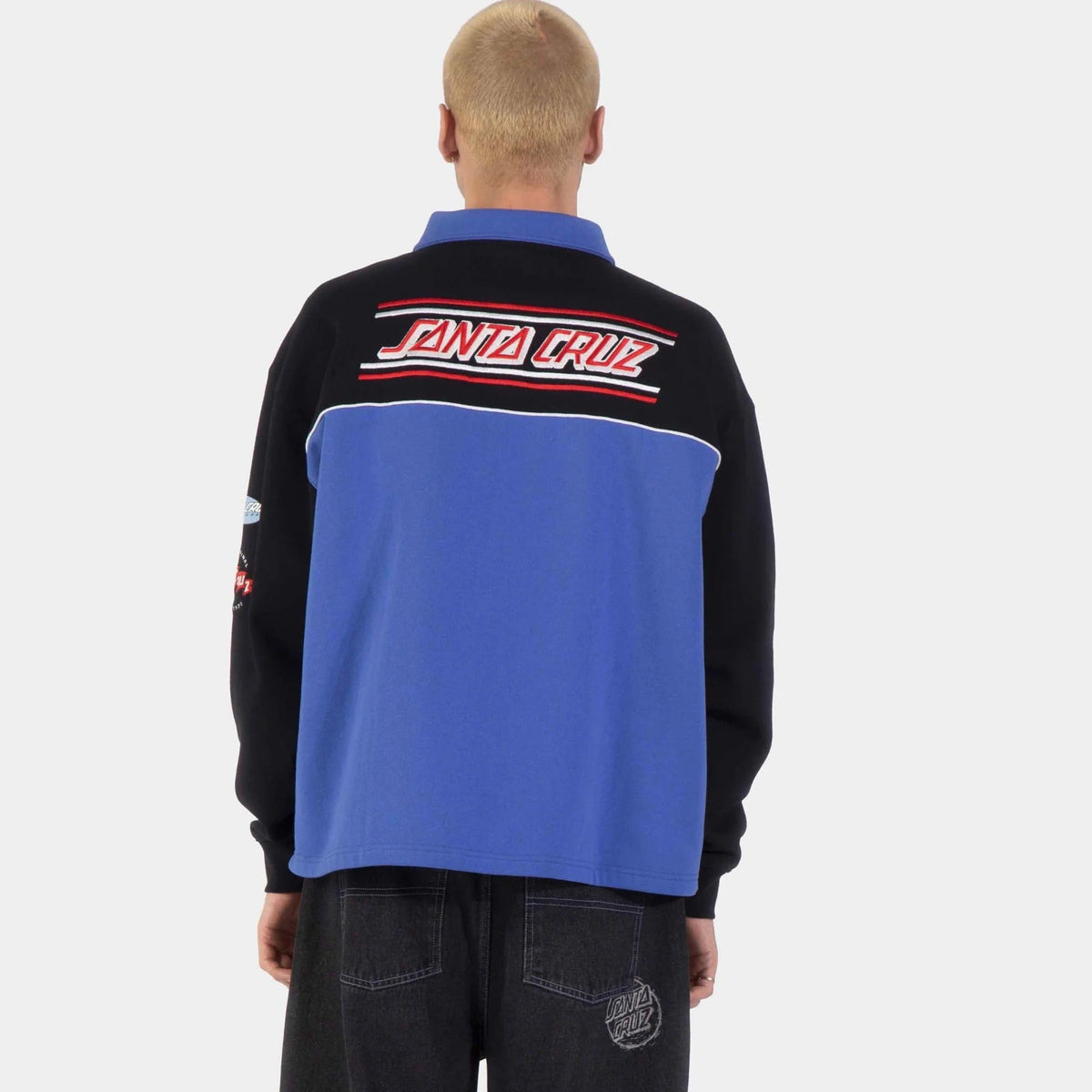 Santa Cruz Podium 1/4 Zip Crew - Black/Sapphire