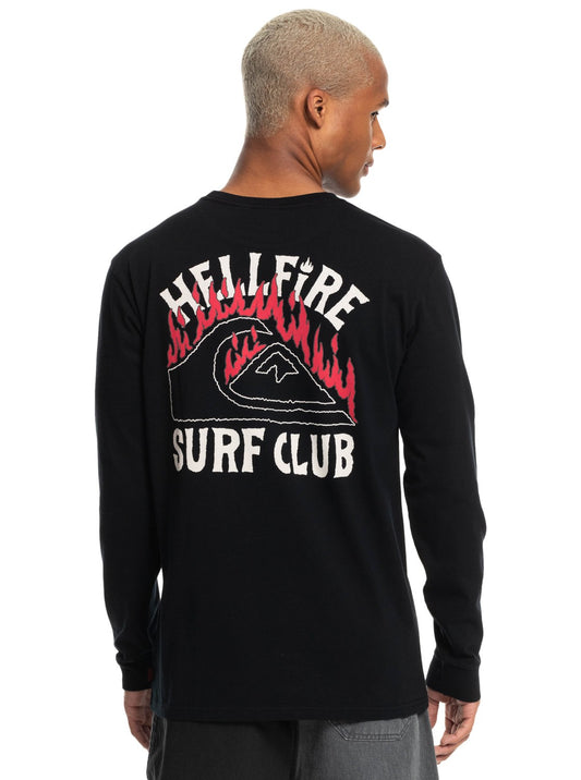 Quiksilver x Stranger Things Hell Fire Surf Club - Maglietta a maniche lunghe da Uomo