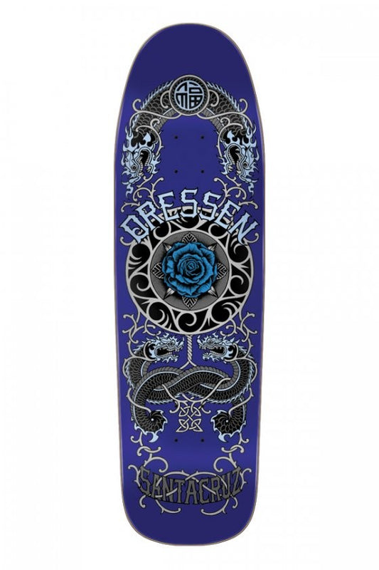 9.31in x 32.36in Dressen Rose Crew One Shaped Santa Cruz Skateboard Deck
